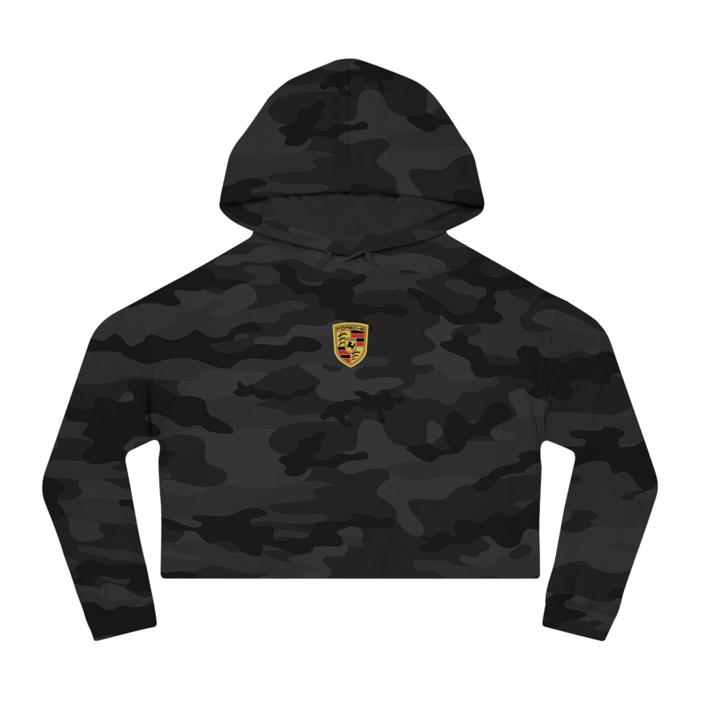 Porsche Crest Crop Hoodie for Women in 8 Colors - AI Print Spot