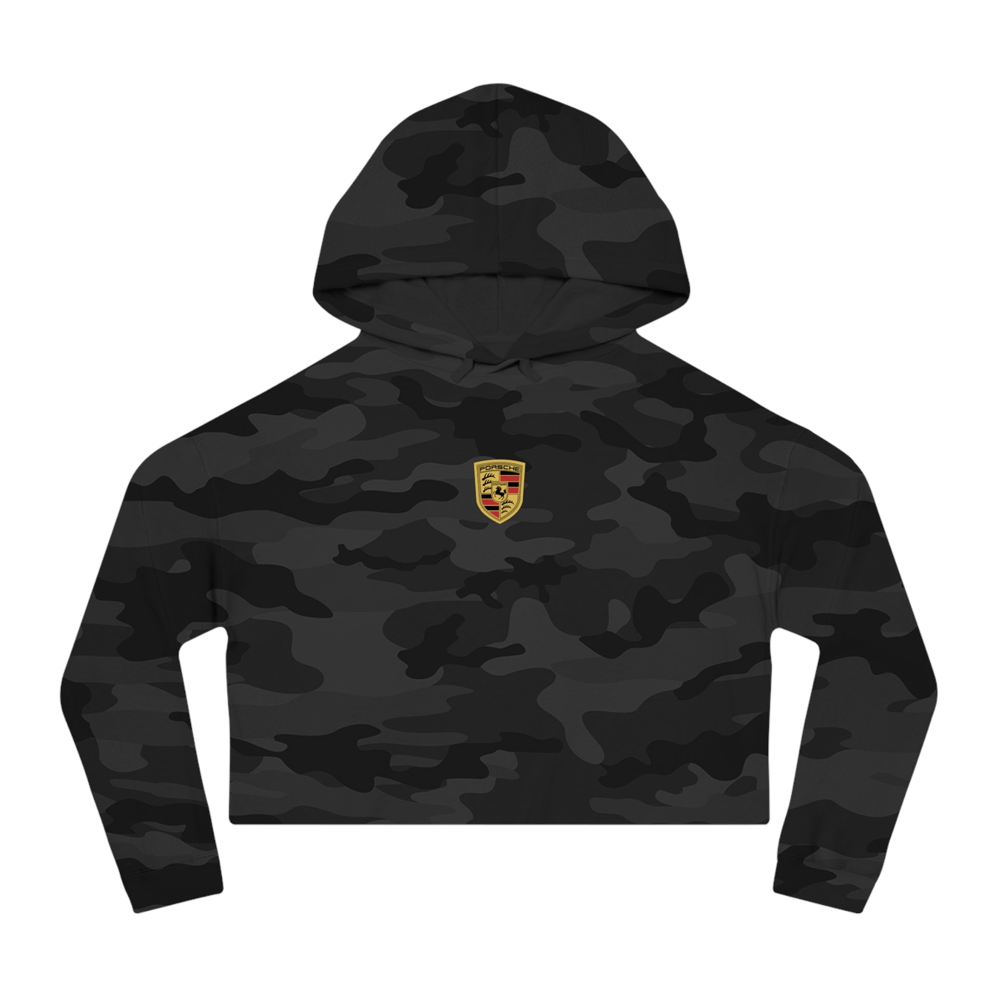 Porsche Crest Crop Hoodie for Women in 8 Colors - AI Print Spot