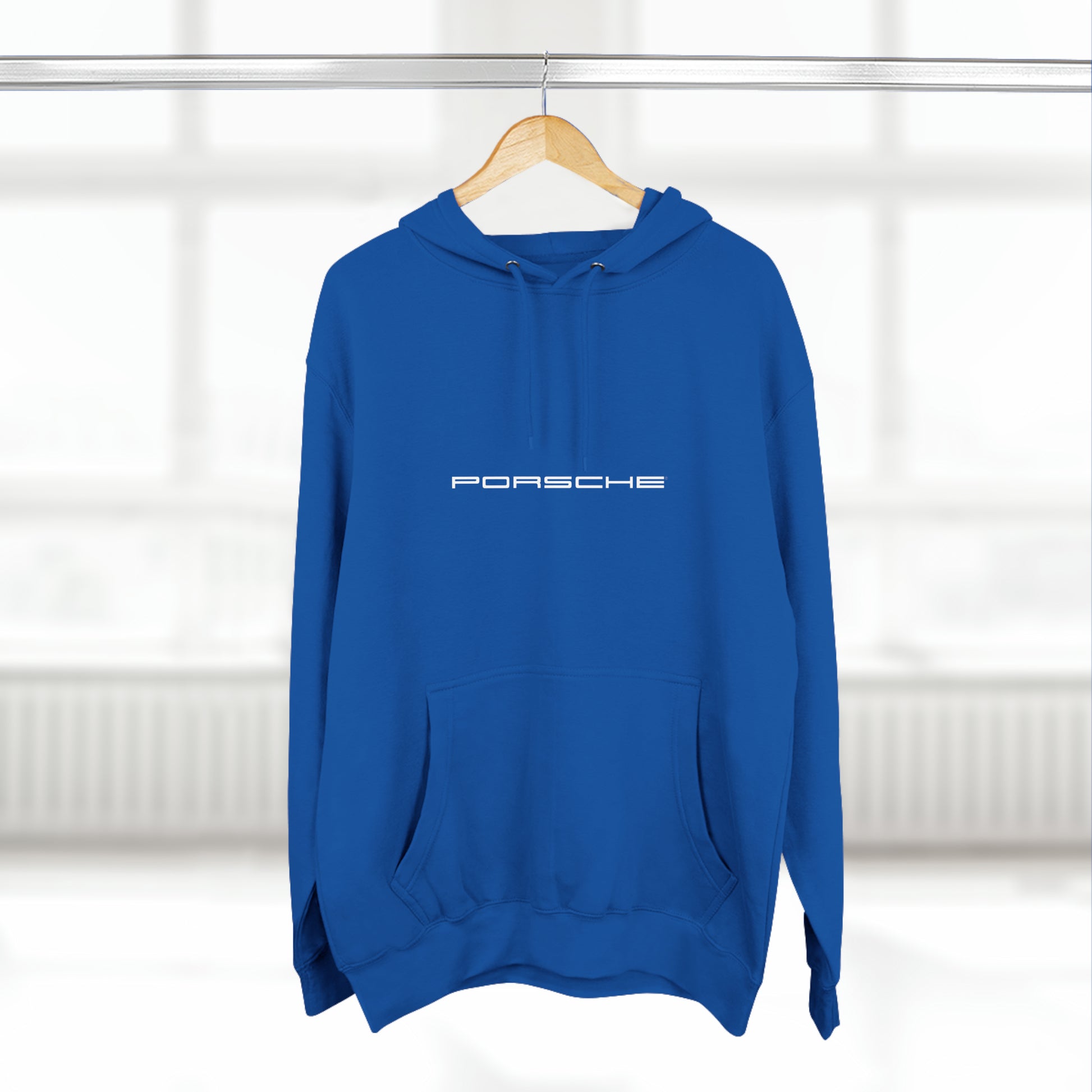 Porsche Enthusiast's Premium Hoodie by Lane Seven - Durable 3-Panel Fleece, Cotton-Poly Blend, True-to-Size Fit - "PORSCHE" Logo on Front - AI Print Spot