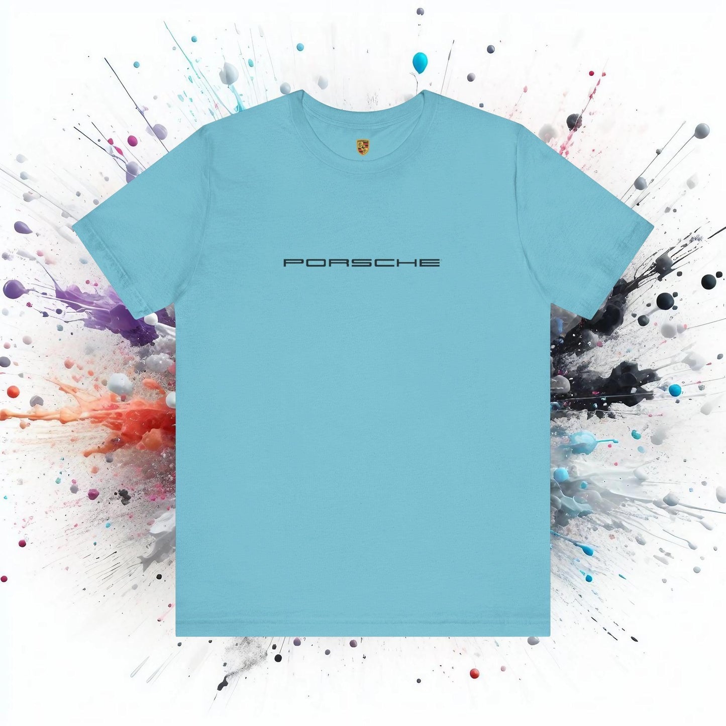 Porsche Inspired Logo Bella+Canvas Short-Sleeve Tee - 16 Colors - Ethical Unisex Cotton T-Shirt - Made in USA - AI Print Spot