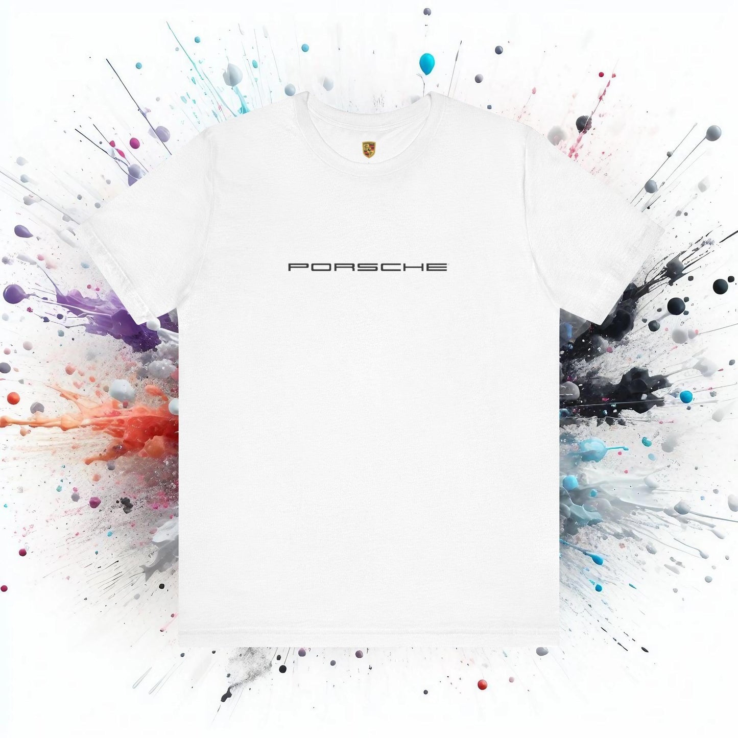 Porsche Inspired Logo Bella+Canvas Short-Sleeve Tee - 16 Colors - Ethical Unisex Cotton T-Shirt - Made in USA - AI Print Spot