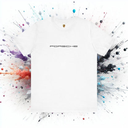 Porsche Inspired Logo Bella+Canvas Short-Sleeve Tee - 16 Colors - Ethical Unisex Cotton T-Shirt - Made in USA - AI Print Spot