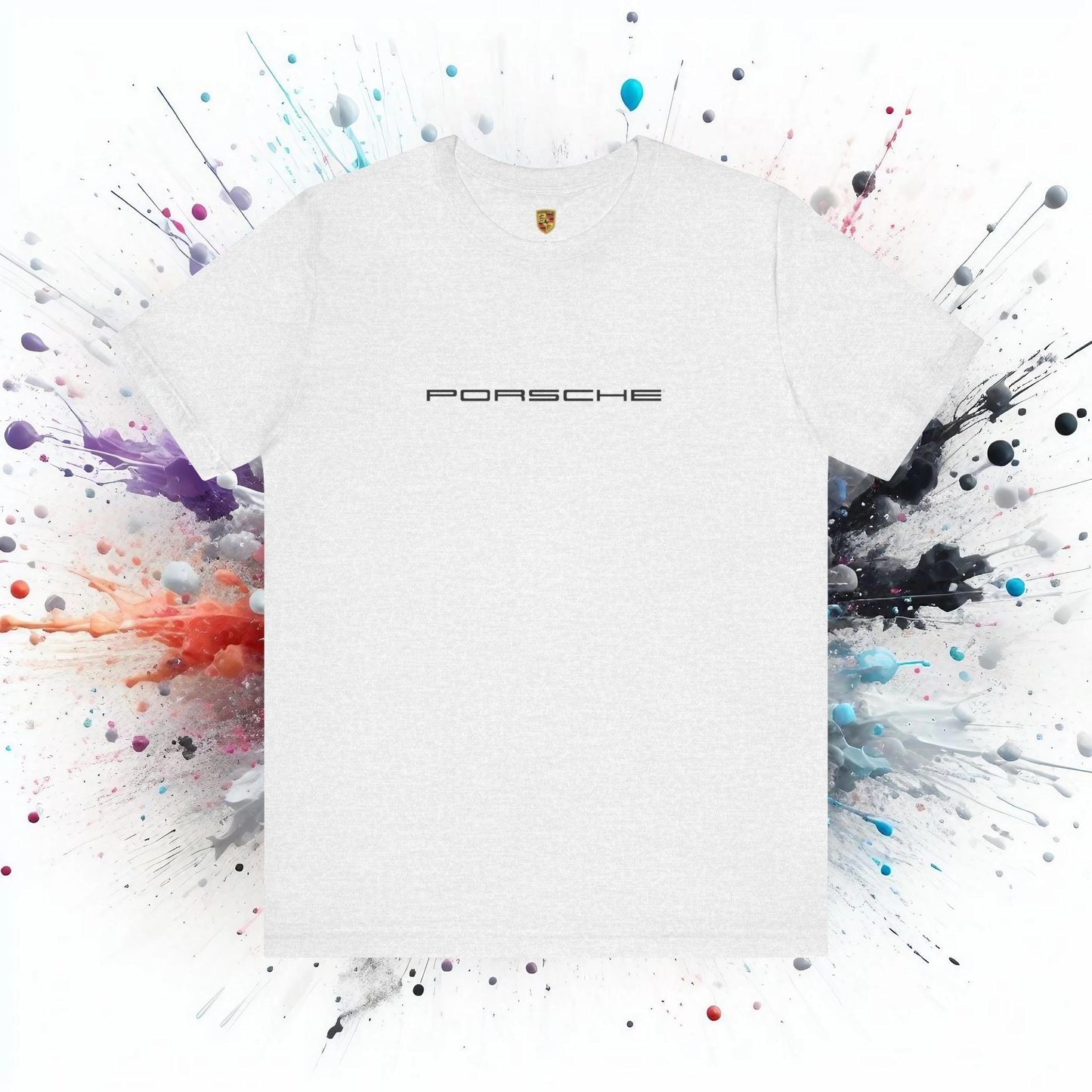 Porsche Inspired Logo Bella+Canvas Short-Sleeve Tee - 16 Colors - Ethical Unisex Cotton T-Shirt - Made in USA - AI Print Spot