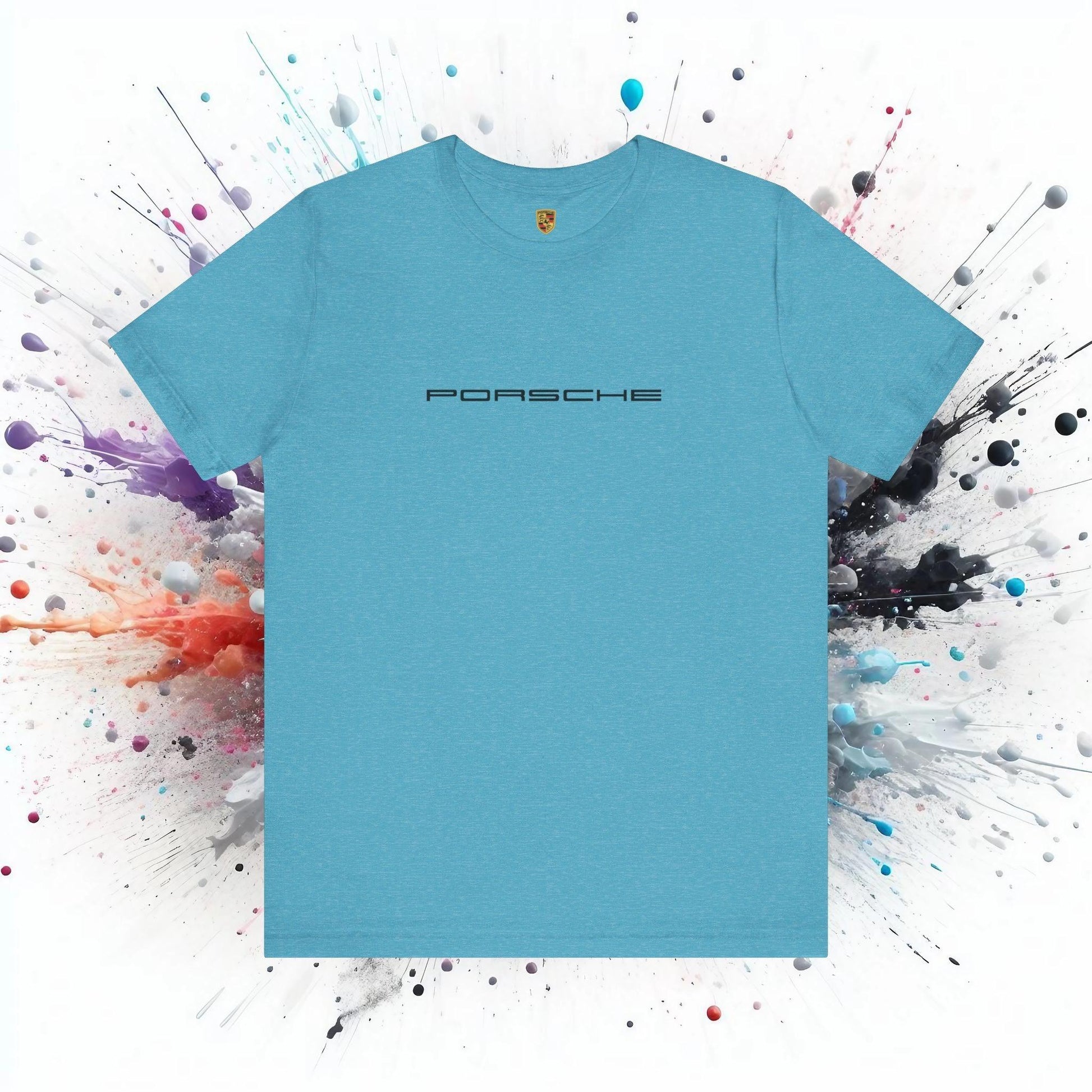 Porsche Inspired Logo Bella+Canvas Short-Sleeve Tee - 16 Colors - Ethical Unisex Cotton T-Shirt - Made in USA - AI Print Spot