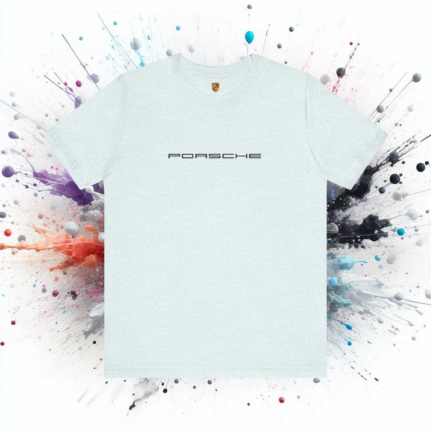 Porsche Inspired Logo Bella+Canvas Short-Sleeve Tee - 16 Colors - Ethical Unisex Cotton T-Shirt - Made in USA - AI Print Spot