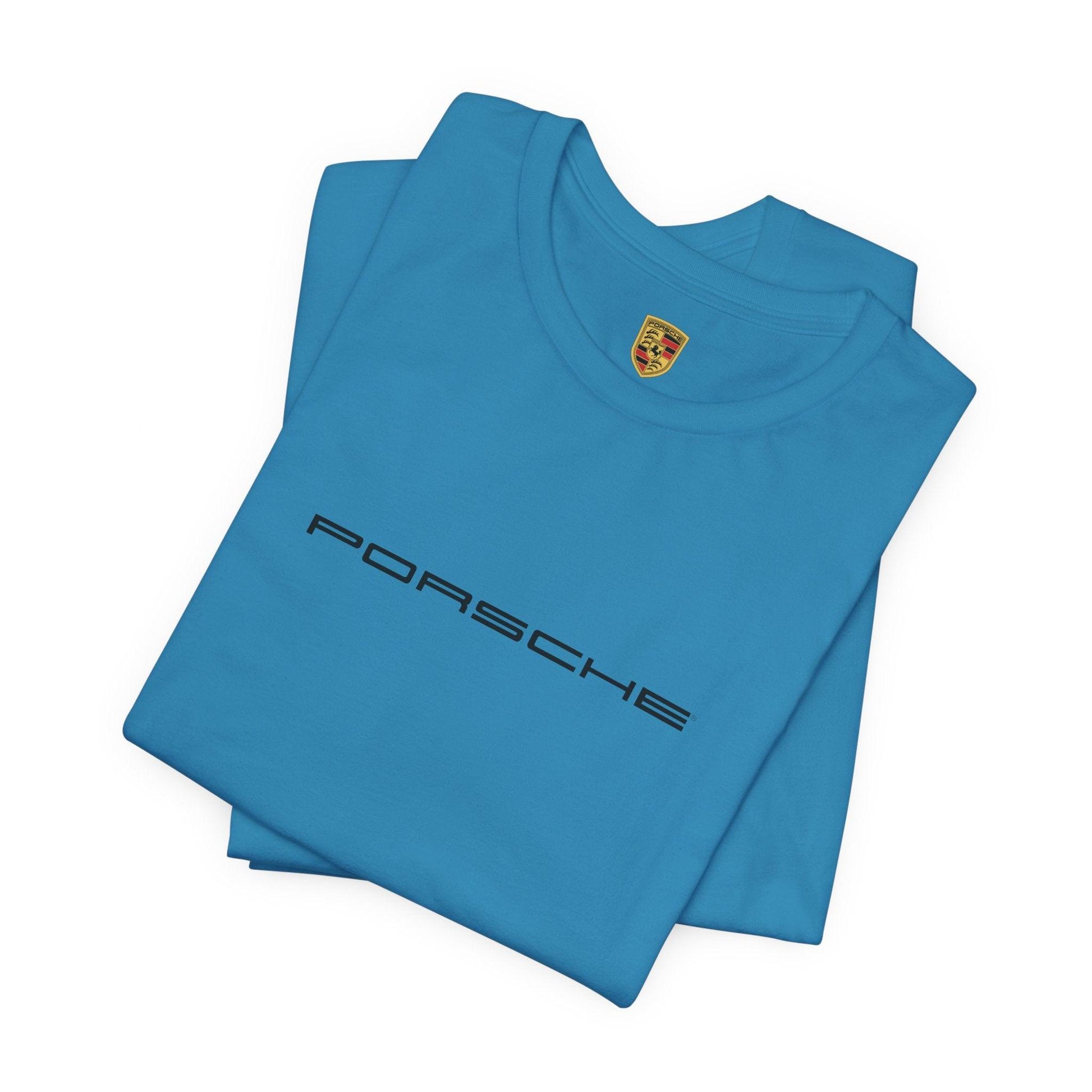 Porsche Inspired Logo Bella+Canvas Short-Sleeve Tee - 16 Colors - Ethical Unisex Cotton T-Shirt - Made in USA - AI Print Spot