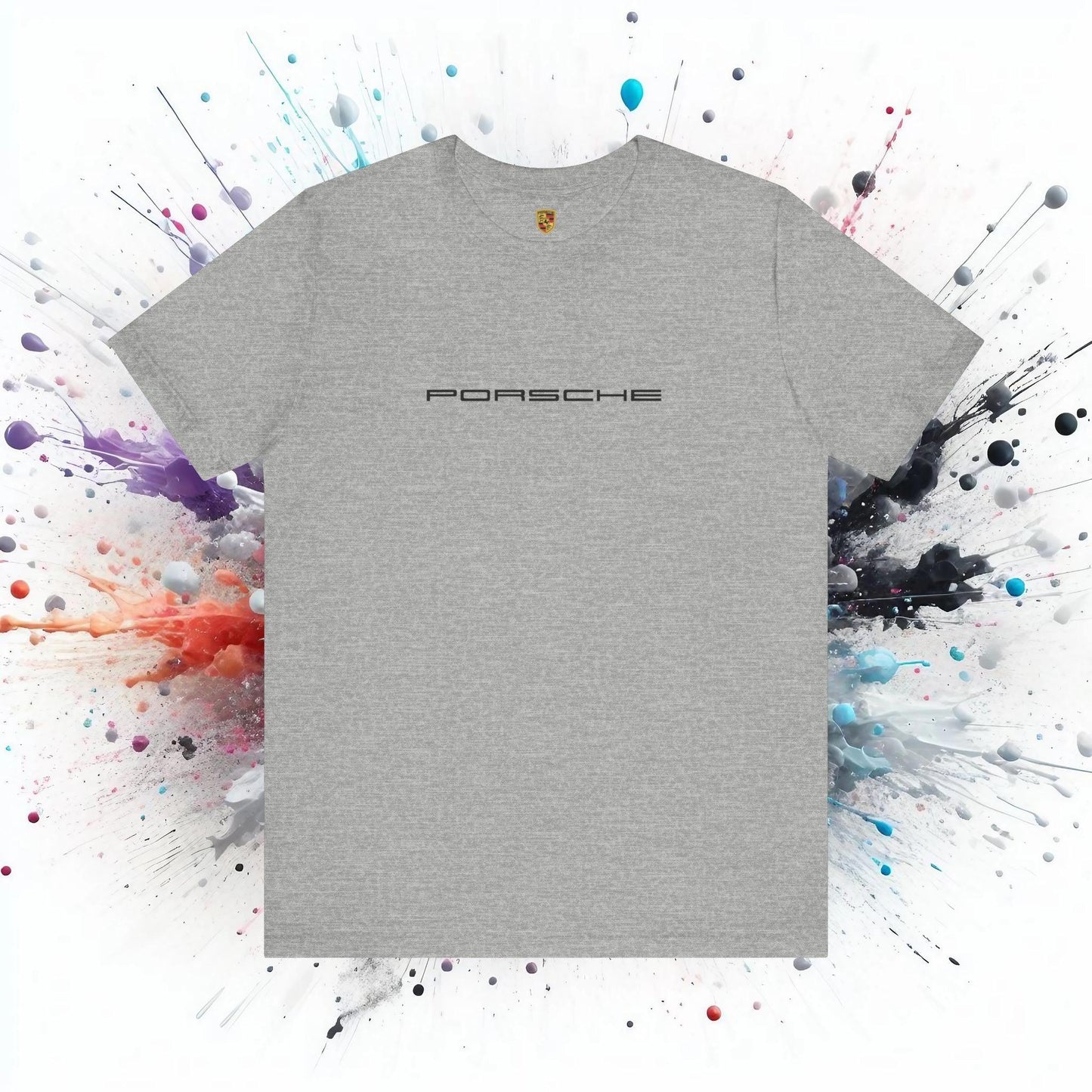 Porsche Inspired Logo Bella+Canvas Short-Sleeve Tee - 16 Colors - Ethical Unisex Cotton T-Shirt - Made in USA - AI Print Spot