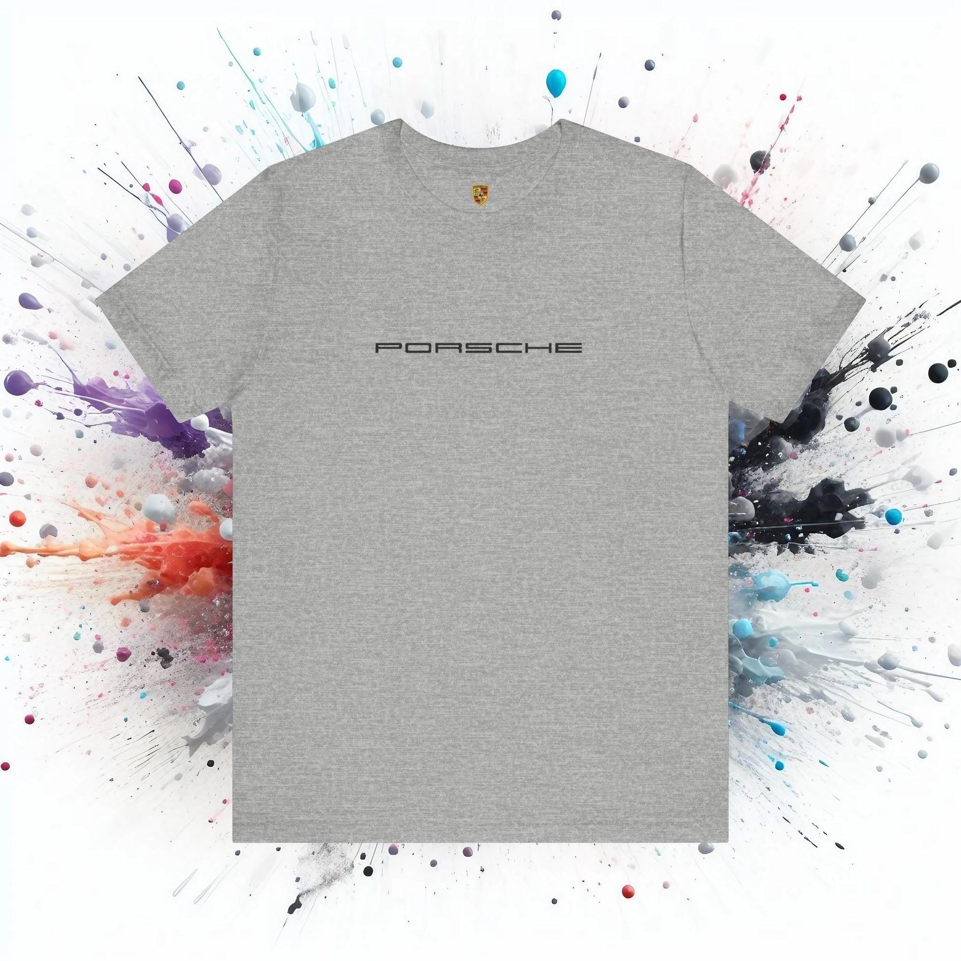 Porsche Inspired Logo Bella+Canvas Short-Sleeve Tee - 16 Colors - Ethical Unisex Cotton T-Shirt - Made in USA - AI Print Spot