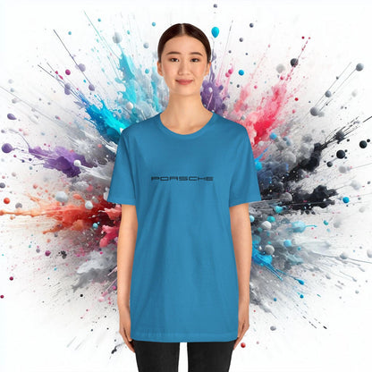 Porsche Inspired Logo Bella+Canvas Short-Sleeve Tee - 16 Colors - Ethical Unisex Cotton T-Shirt - Made in USA - AI Print Spot