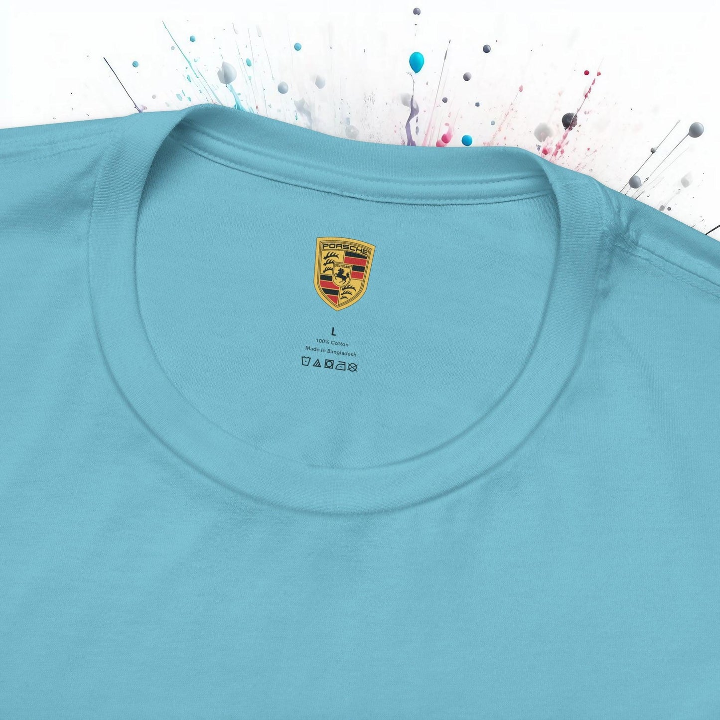 Porsche Inspired Logo Bella+Canvas Short-Sleeve Tee - 16 Colors - Ethical Unisex Cotton T-Shirt - Made in USA - AI Print Spot
