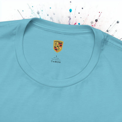 Porsche Inspired Logo Bella+Canvas Short-Sleeve Tee - 16 Colors - Ethical Unisex Cotton T-Shirt - Made in USA - AI Print Spot