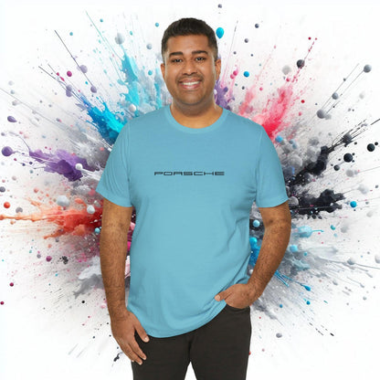 Porsche Inspired Logo Bella+Canvas Short-Sleeve Tee - 16 Colors - Ethical Unisex Cotton T-Shirt - Made in USA - AI Print Spot