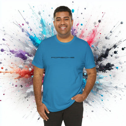 Porsche Inspired Logo Bella+Canvas Short-Sleeve Tee - 16 Colors - Ethical Unisex Cotton T-Shirt - Made in USA - AI Print Spot