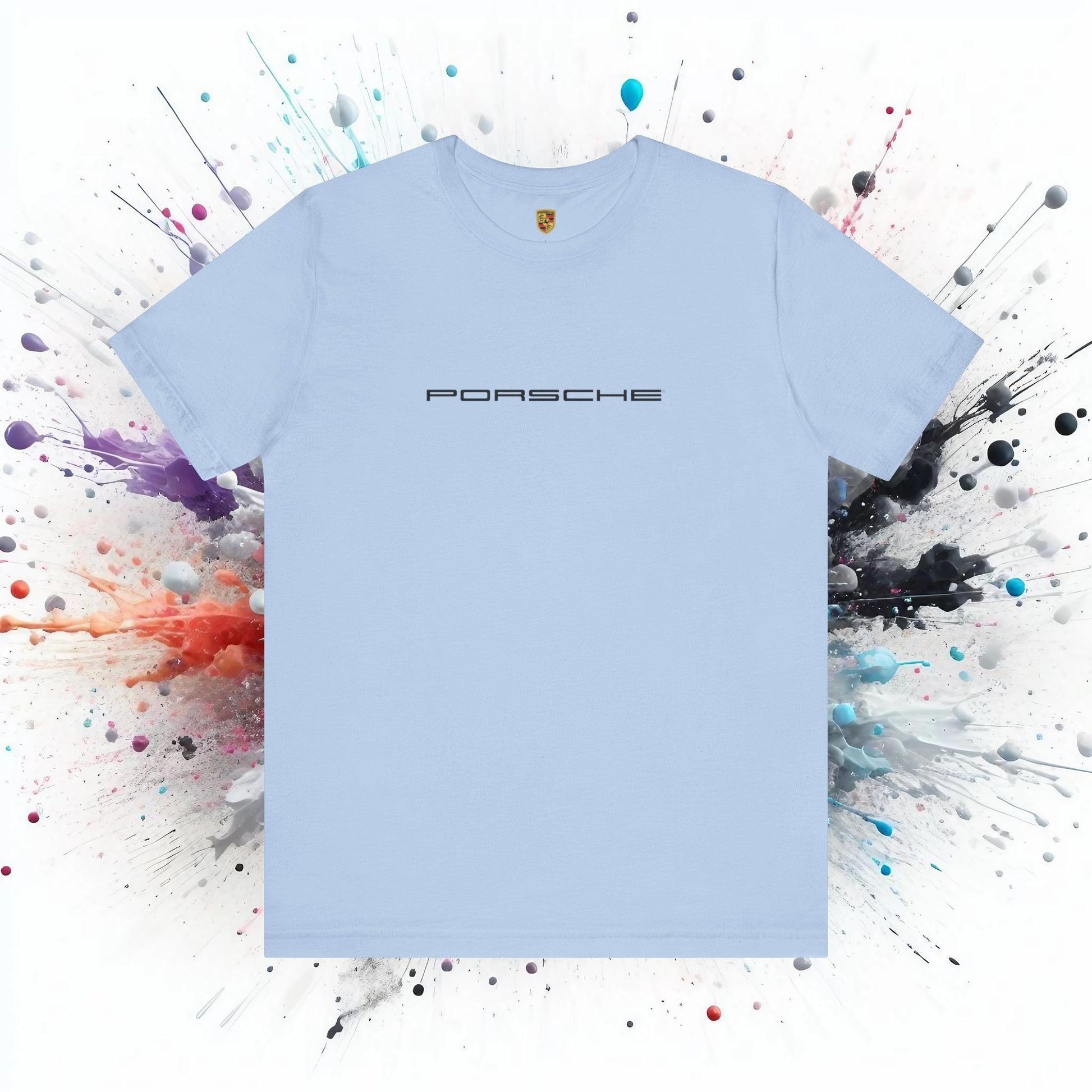 Porsche Inspired Logo Bella+Canvas Short-Sleeve Tee - 16 Colors - Ethical Unisex Cotton T-Shirt - Made in USA - AI Print Spot