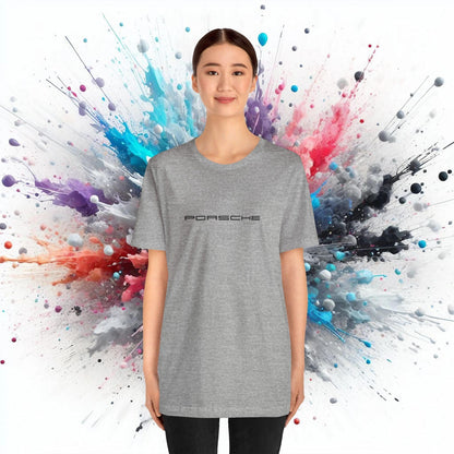 Porsche Inspired Logo Bella+Canvas Short-Sleeve Tee - 16 Colors - Ethical Unisex Cotton T-Shirt - Made in USA - AI Print Spot