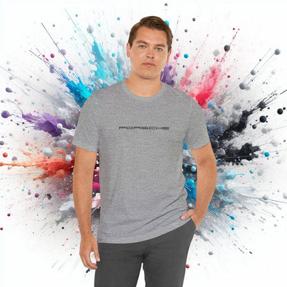 Porsche Inspired Logo Bella+Canvas Short-Sleeve Tee - 16 Colors - Ethical Unisex Cotton T-Shirt - Made in USA - AI Print Spot