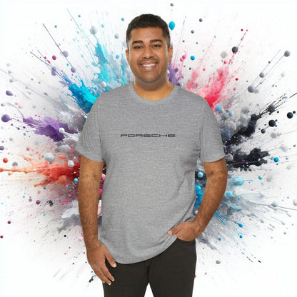 Porsche Inspired Logo Bella+Canvas Short-Sleeve Tee - 16 Colors - Ethical Unisex Cotton T-Shirt - Made in USA - AI Print Spot