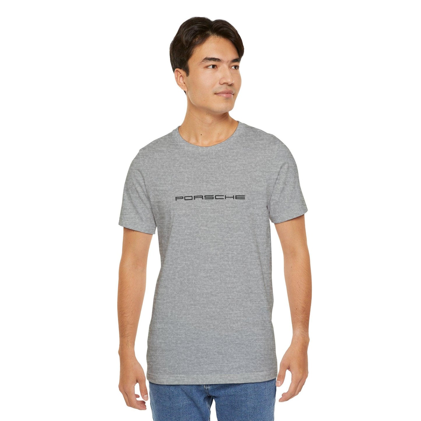 Porsche Inspired Logo Bella+Canvas Short-Sleeve Tee - 16 Colors - Ethical Unisex Cotton T-Shirt - Made in USA - AI Print Spot