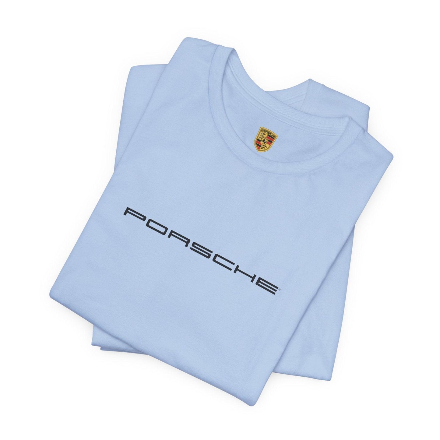 Porsche Inspired Logo Bella+Canvas Short-Sleeve Tee - 16 Colors - Ethical Unisex Cotton T-Shirt - Made in USA - AI Print Spot