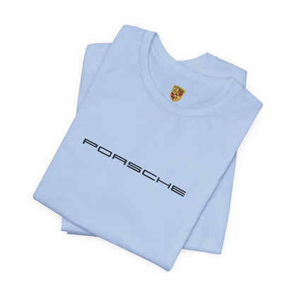 Porsche Inspired Logo Bella+Canvas Short-Sleeve Tee - 16 Colors - Ethical Unisex Cotton T-Shirt - Made in USA - AI Print Spot