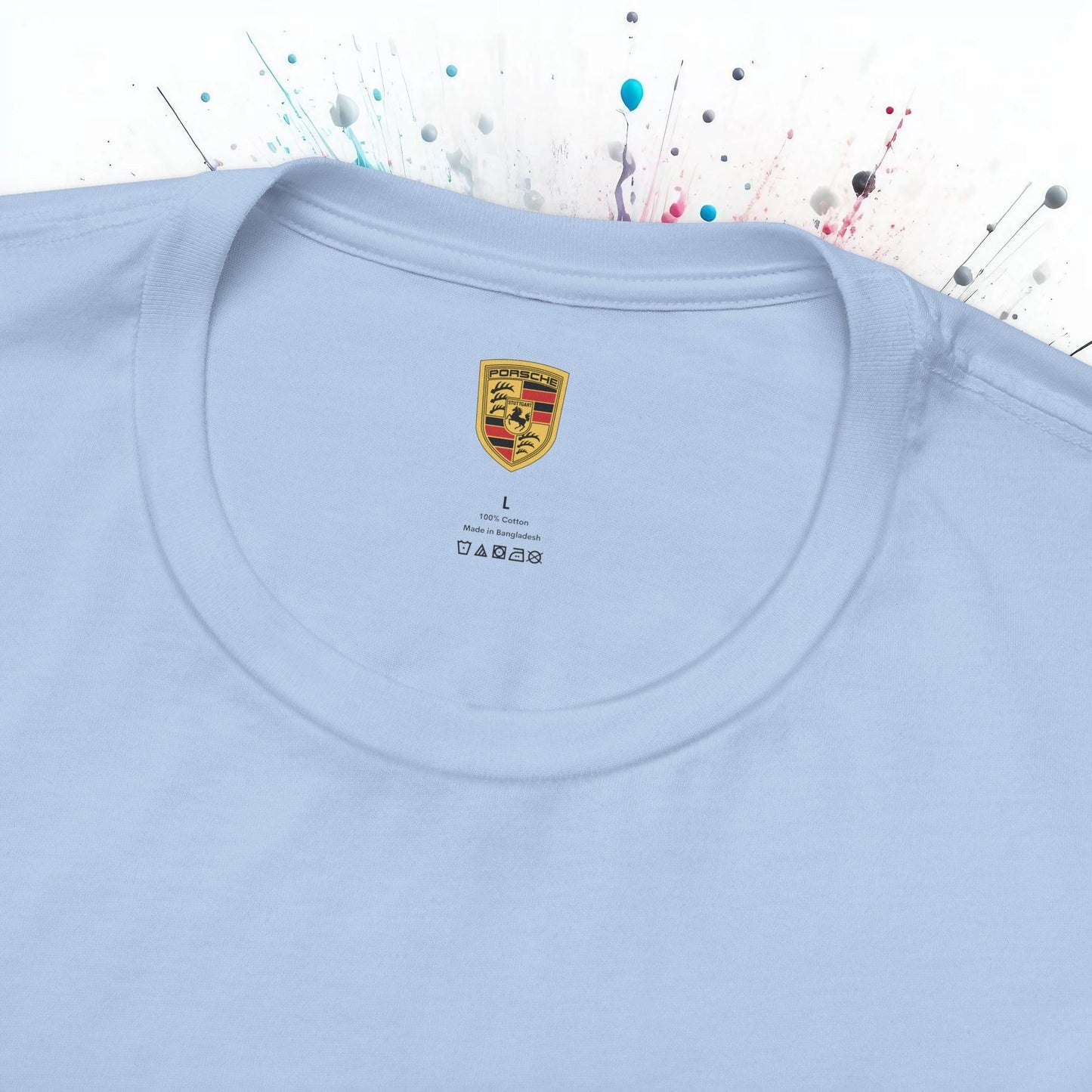 Porsche Inspired Logo Bella+Canvas Short-Sleeve Tee - 16 Colors - Ethical Unisex Cotton T-Shirt - Made in USA - AI Print Spot