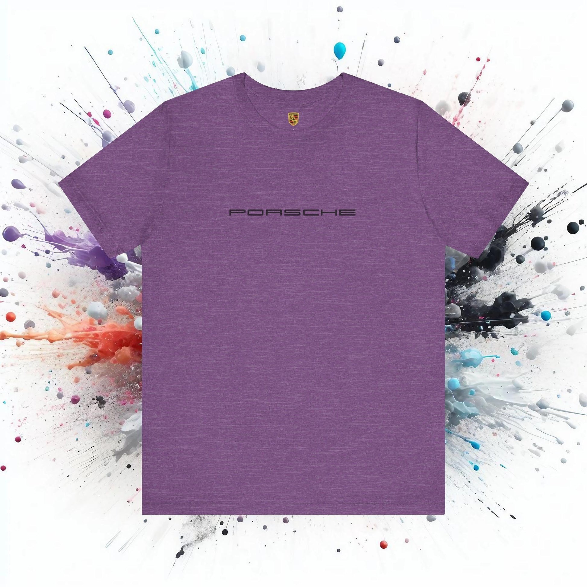 Porsche Inspired Logo Bella+Canvas Short-Sleeve Tee - 16 Colors - Ethical Unisex Cotton T-Shirt - Made in USA - AI Print Spot