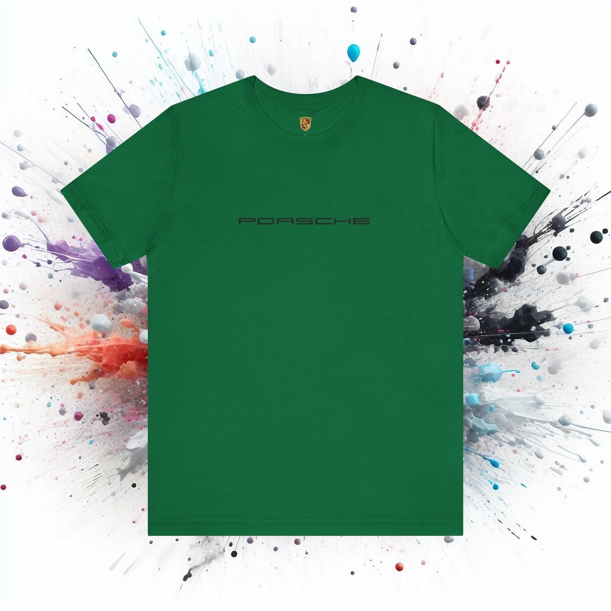 Porsche Inspired Logo Bella+Canvas Short-Sleeve Tee - 16 Colors - Ethical Unisex Cotton T-Shirt - Made in USA - AI Print Spot