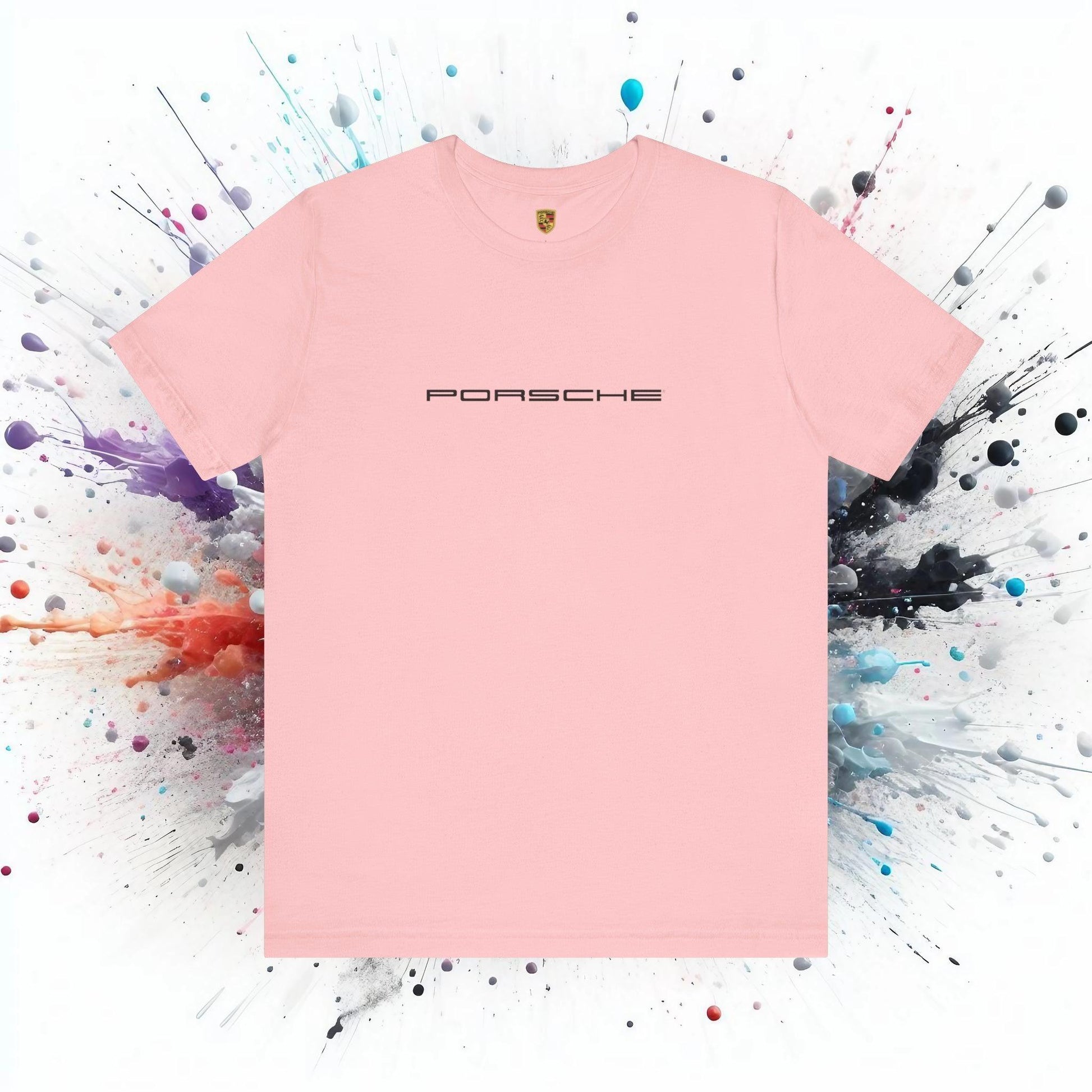 Porsche Inspired Logo Bella+Canvas Short-Sleeve Tee - 16 Colors - Ethical Unisex Cotton T-Shirt - Made in USA - AI Print Spot