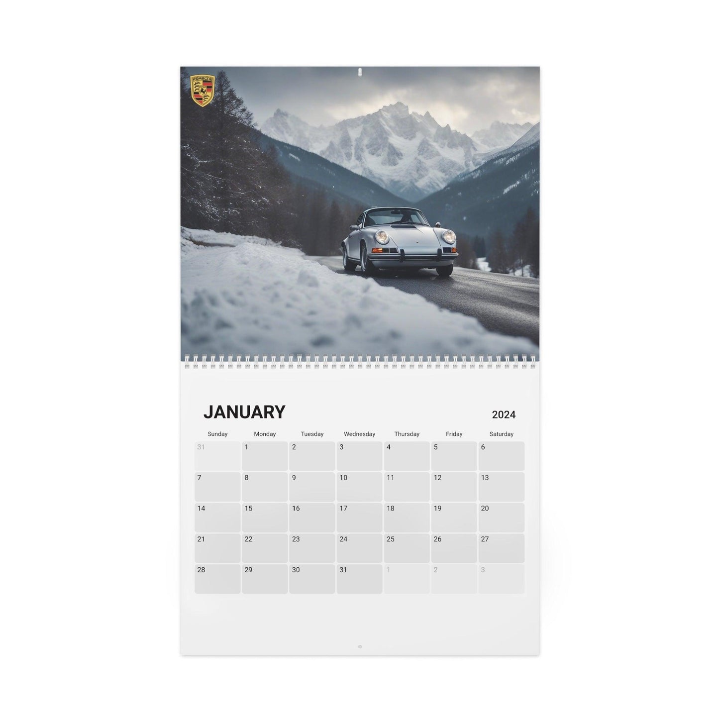 Porsche Model 2024 Calendar - High-Quality Paper - Vibrant Car Images - Home & Office Decor - Unique Gift for Enthusiasts - Easy Hang - AI Print Spot