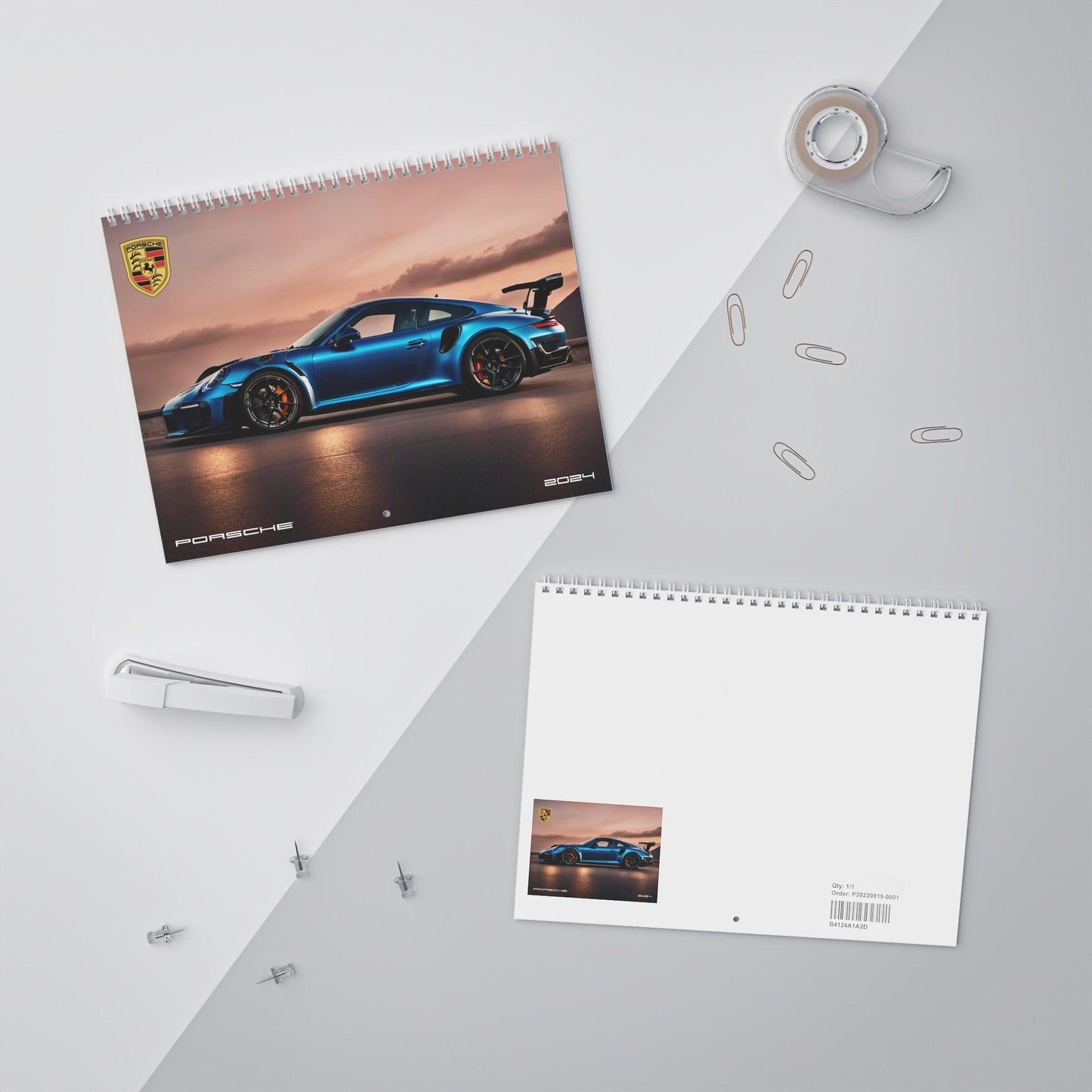 Porsche Model 2024 Calendar - High-Quality Paper - Vibrant Car Images - Home & Office Decor - Unique Gift for Enthusiasts - Easy Hang - AI Print Spot