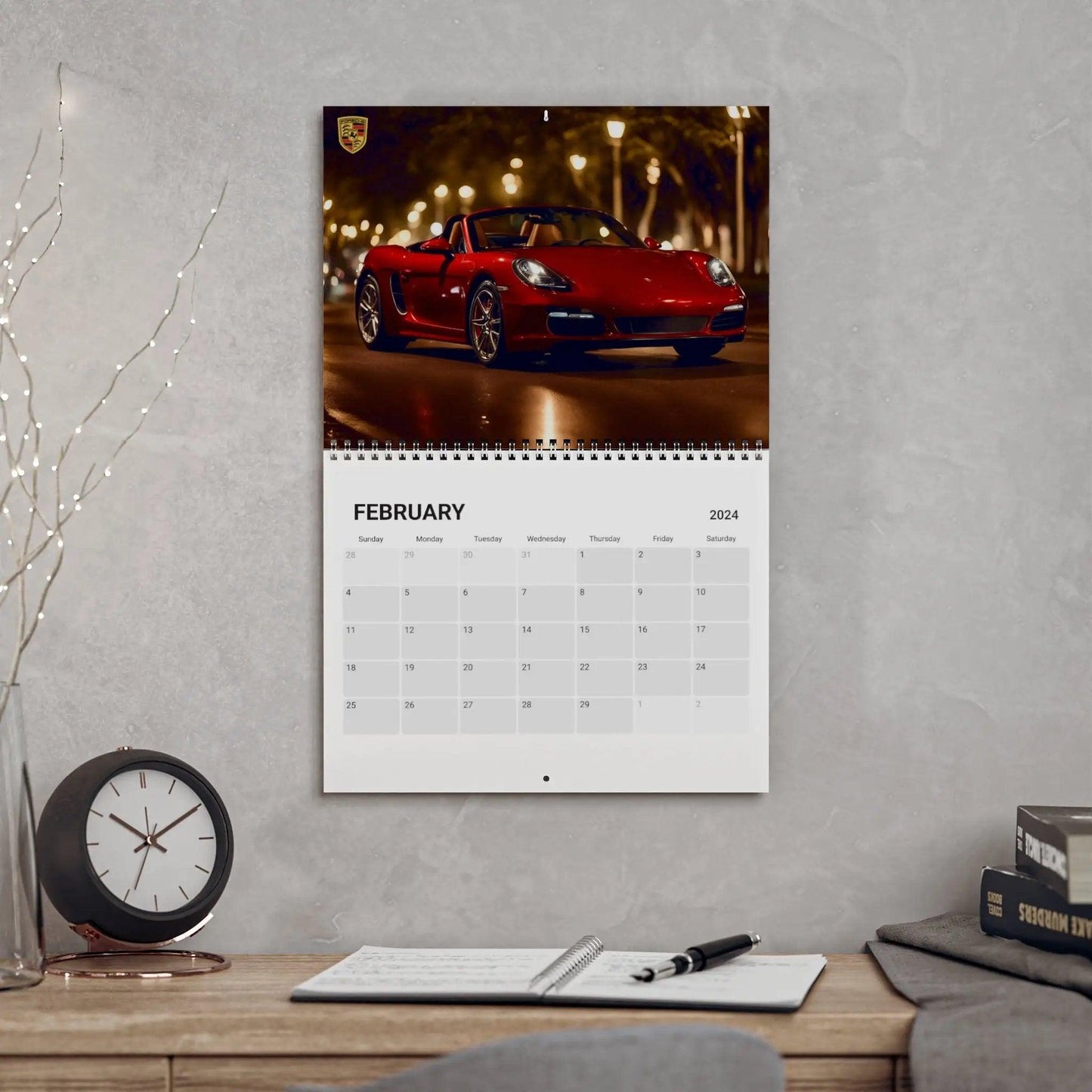 Porsche Model 2024 Calendar - High-Quality Paper - Vibrant Car Images - Home & Office Decor - Unique Gift for Enthusiasts - Easy Hang - AI Print Spot