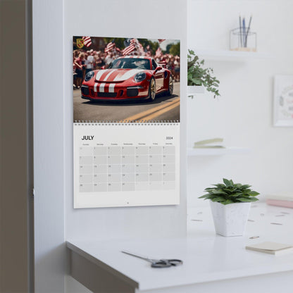 Porsche Model 2024 Calendar - High-Quality Paper - Vibrant Car Images - Home & Office Decor - Unique Gift for Enthusiasts - Easy Hang - AI Print Spot