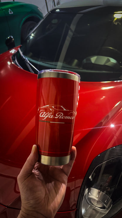 Alfa Romeo 4C Tumbler - 20oz Insulated Travel Mug, Rosso Alfa - Ideal for Racing Enthusiasts