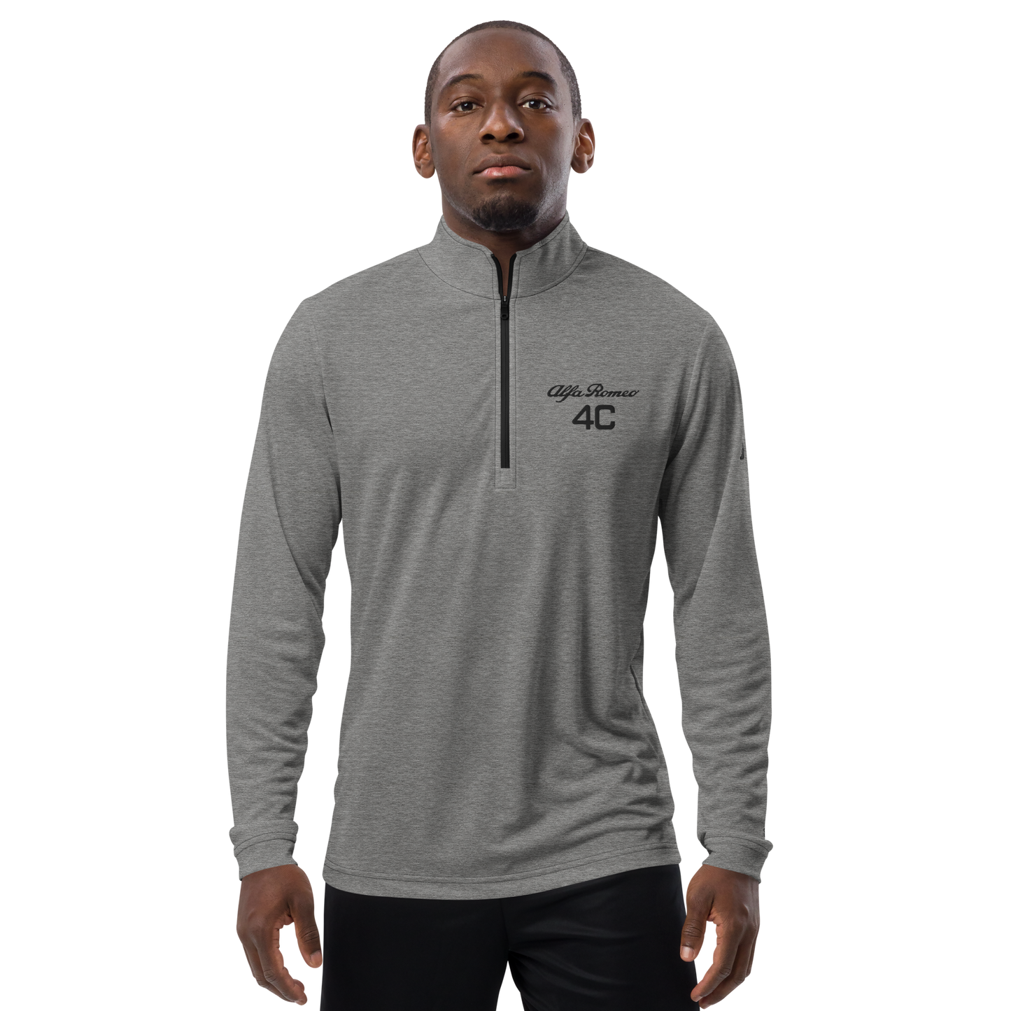 Quarter Zip Pullover - Alfa Romeo Script & 4C Logo Embroidered by Adidas - AI Print Spot