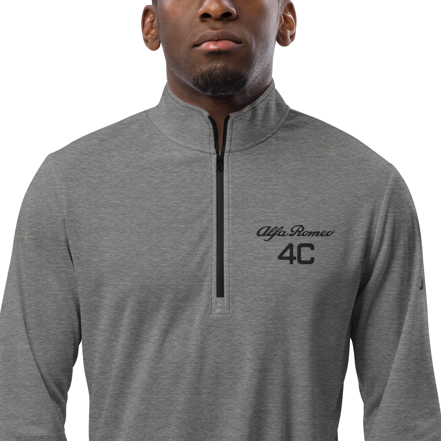 Quarter Zip Pullover - Alfa Romeo Script & 4C Logo Embroidered by Adidas - AI Print Spot