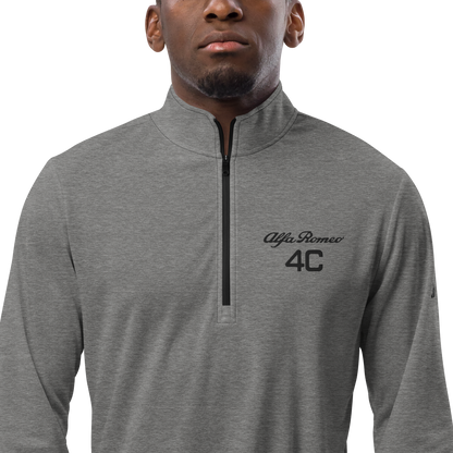 Quarter Zip Pullover - Alfa Romeo Script & 4C Logo Embroidered by Adidas - AI Print Spot