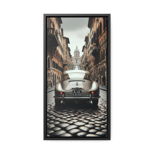 Roman Roamer: Alfa Romeo 33 Stradale Vintage Journey Edition - Vertical Canvas Print - AI Print Spot