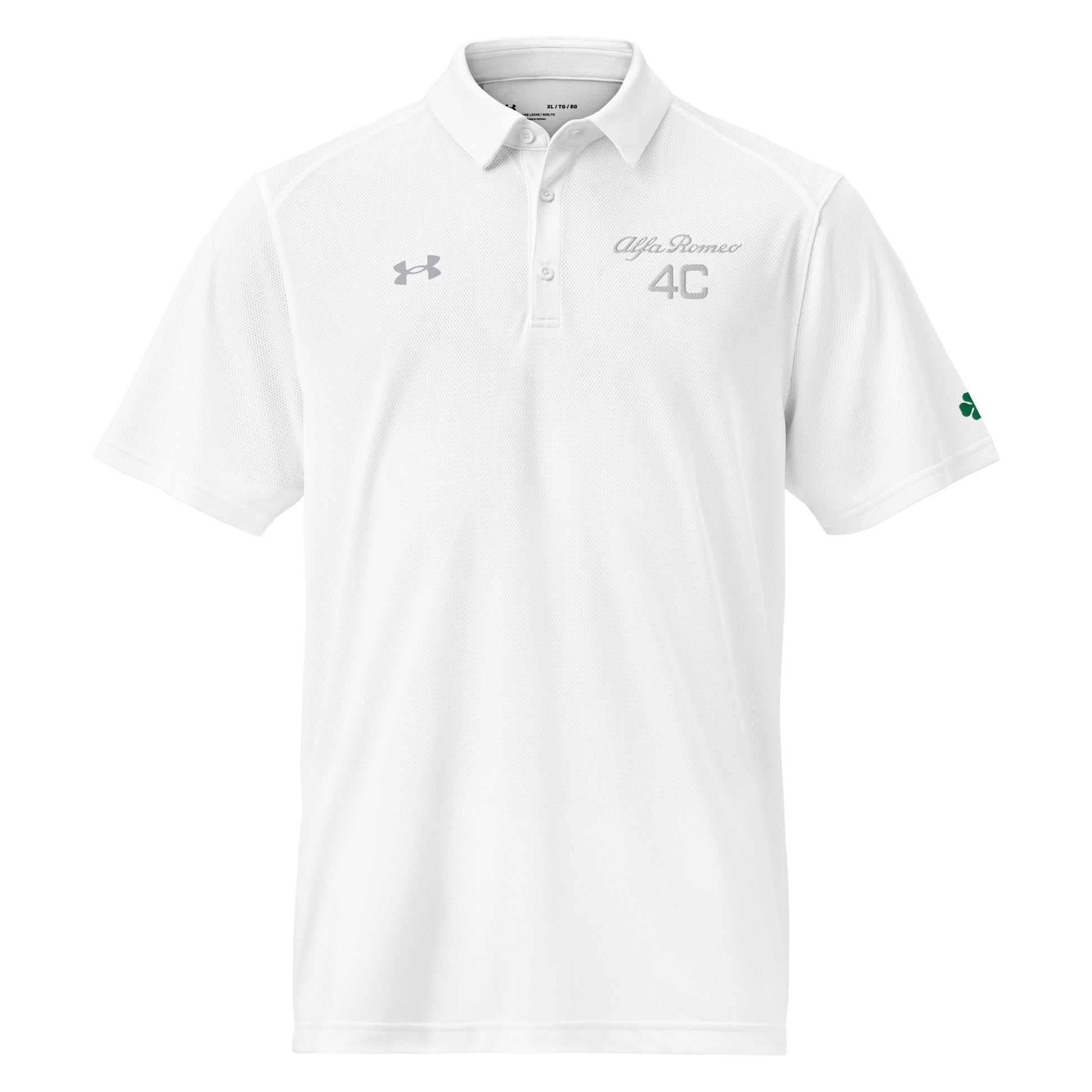 Under Armour® Men's Polo - Embroidered Alfa Romeo 4C Logo & Quadrifoglio Verde - AI Print Spot