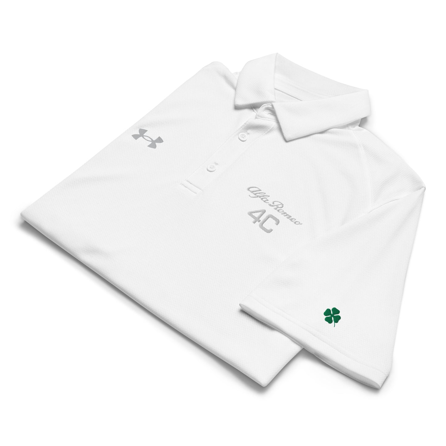 Under Armour® Men's Polo - Embroidered Alfa Romeo 4C Logo & Quadrifoglio Verde - AI Print Spot