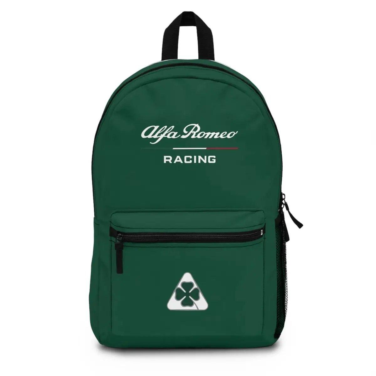 2023 F1 Livery Green Alfa Romeo Racing Quadrifoglio Backpack - Custom, Personalized - AI Print Spot