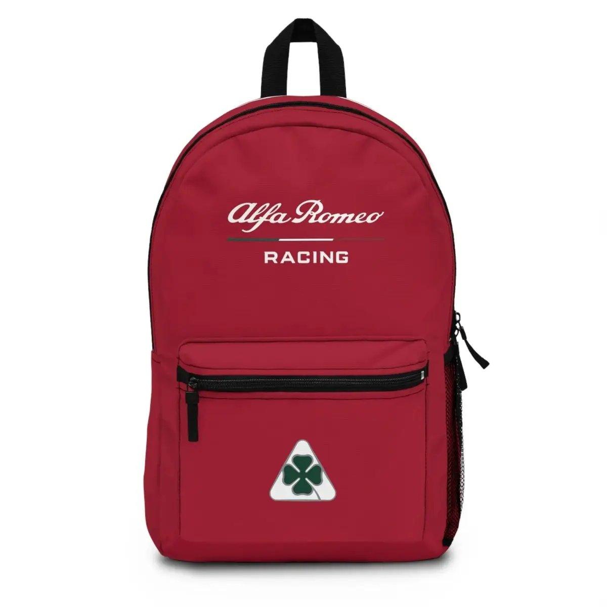 2023 F1 Livery Red Alfa Romeo Racing Quadrifoglio Backpack - Custom, Personalized - AI Print Spot