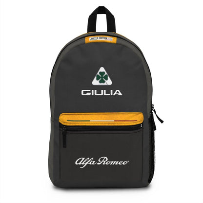 Alfa Romeo Giulia Quadrifoglio Limited Edition Backpack - Grigio Miron and Ocra GT - Custom, Personalized - AI Print Spot