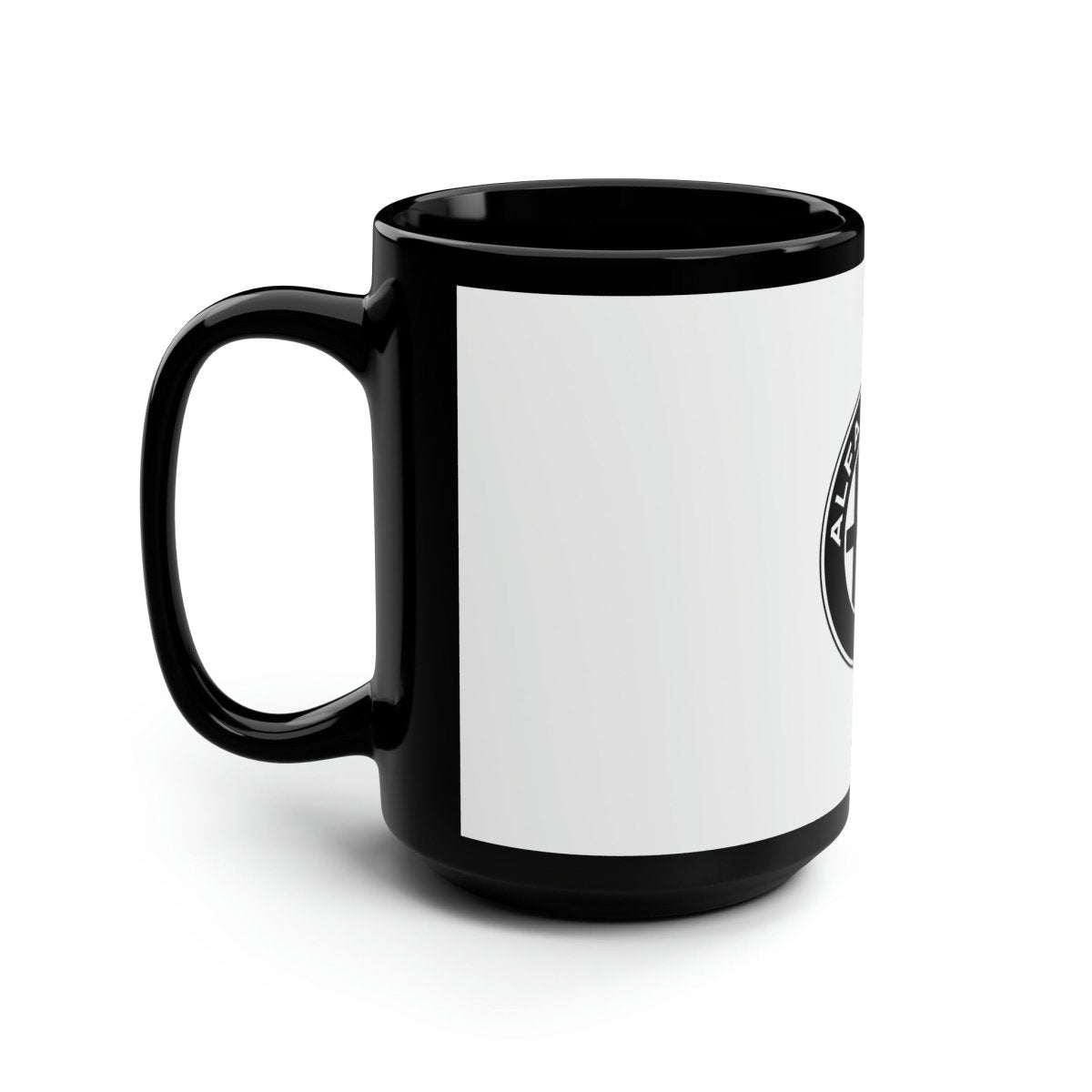 Alfa Romeo Monochrome Logo Mug 15oz Coffee Mug - Custom Printed - Mug - AI Print Spot