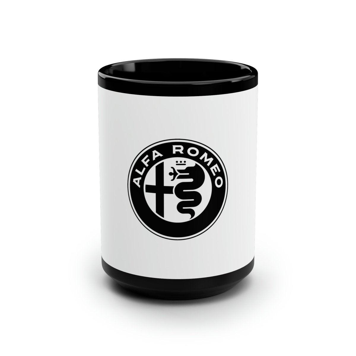 Alfa Romeo Monochrome Logo Mug 15oz Coffee Mug - Custom Printed - AI Print Spot