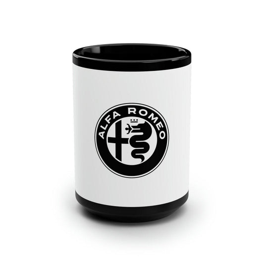 Alfa Romeo Monochrome Logo Mug 15oz Coffee Mug - Custom Printed - AI Print Spot