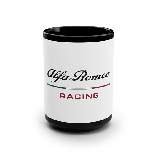Alfa Romeo Racing Two-Tone (White and Black Full Color Logo) Heritage 15oz Coffee Mug - Mug - AI Print Spot