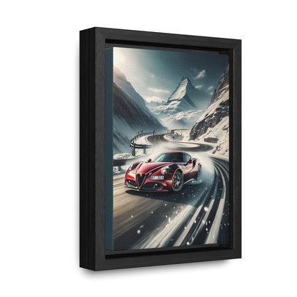 Alpine Drift: Alfa Romeo 8C Competizione Icy Passion - Vertical Canvas Print - Custom, Personalized - Canvas - AI Print Spot