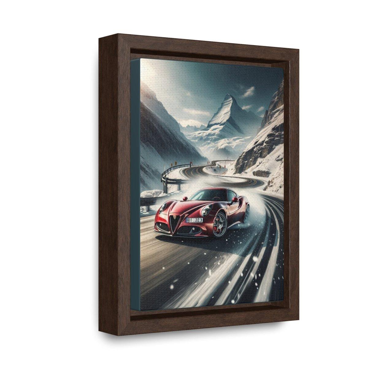 Alpine Drift: Alfa Romeo 8C Competizione Icy Passion - Vertical Canvas Print - Custom, Personalized - AI Print Spot