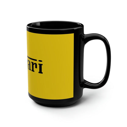 Ferrari-Inspired Giallo Modena (Triple Yellow) & Black 15oz Coffee Mug - AI Print Spot