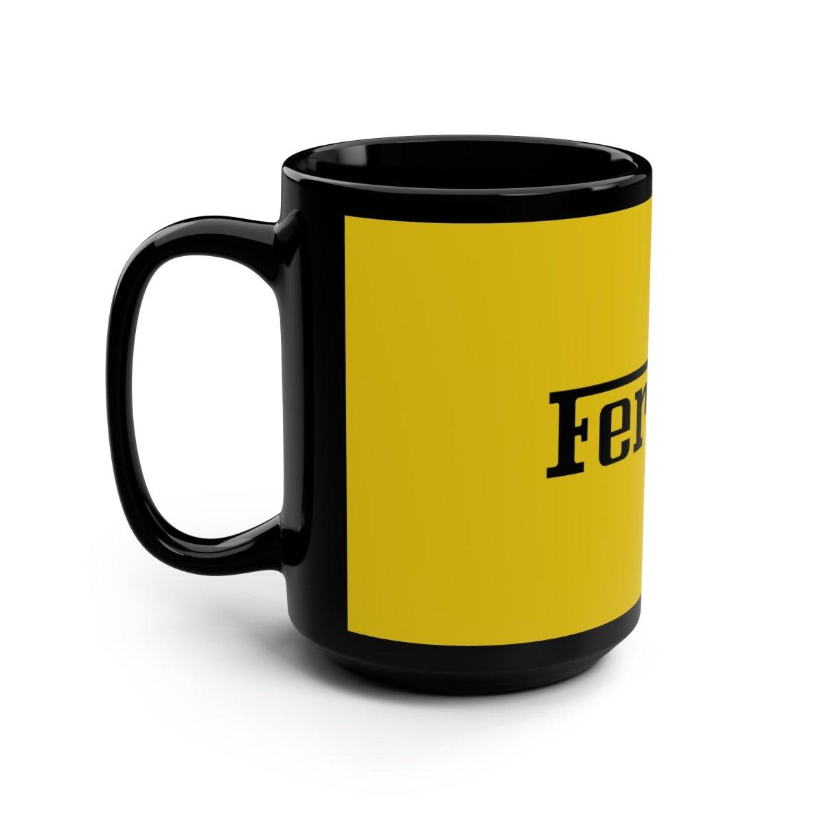 Ferrari-Inspired Giallo Modena (Triple Yellow) & Black 15oz Coffee Mug - AI Print Spot